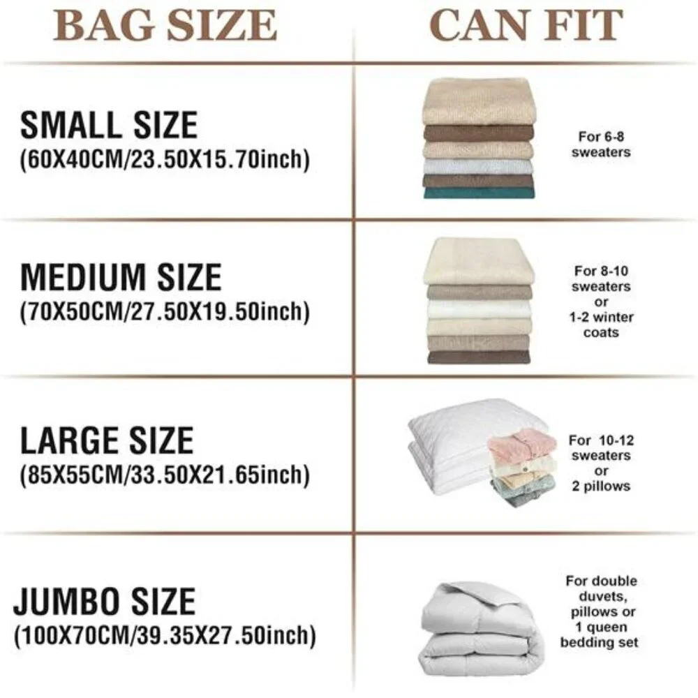 Vacuum Storage Bags 10 Small Vacuum Seal/Sealer Bags with Pump for Clothes